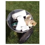 Garbage Can of Plastic Pipe Fittings