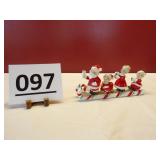 Santa & Candy Cane Sled w/ Tiny Candle Holder