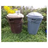 2 Plastic Garbage Cans