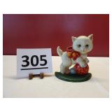 White Kitten Door Stop 7" h