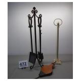 Fire Place Set, Wreath Holder Stand