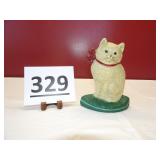 White Cat w/ Red Collar 7 1/2" h