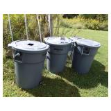 4 Brute Cans Used to Collect Rainwater