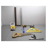 Squares, Levels, Coping Saw, Rafter Square