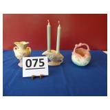 Hull Art Vases, Candle Holder all AS IS