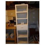 White Wood Shelf Unit w/ Drawer