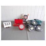 Screwdriver Kit, Makita Belt Sander, Lights