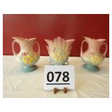 Hull Art Magnolia Pattern Vases AS IS