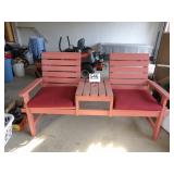 Wooden Settee to be used with an umbrella