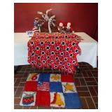 Patriotic Items - Rug, Afghan, Wreath, Dolls