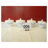 Federal Glass Blue Floral Daisy Pattern