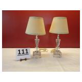 Vintage Acrylic Dresser Lamps w/ Shades 16" h