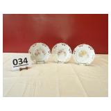 3 Open Lace Hand Painted Plates