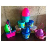 EASTER BASKETS AND PLASTIC EGGS