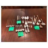 Silverplate, sterling handles, silver marked 800.