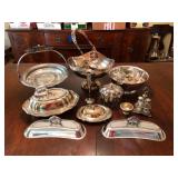 Variety of silver-plated dishes