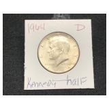 1964-D-KENNEDY HALF DOLLAR