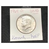 1964-D- UNCIRLATED KENNEDY HALF DOLLAR