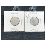 1900 &1906 V-Nickels