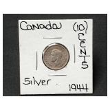 Silver 1944 Canada Dime