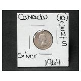Silver 1964 Canada Dime