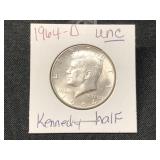 1964-D- UNCIRLATED KENNEDY HALF DOLLAR