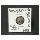 Silver 1913 Great Britain 3 Pence
