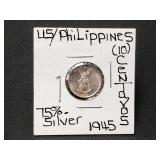 Silver 1945 US/Philippines 10 Centavos
