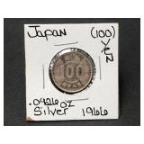 Silver 1966 Japan 100 Yen