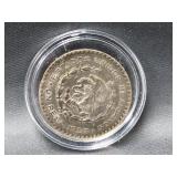 Silver 1957 Mexico 1 Peso