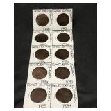 (10) Great Britain Large Cents