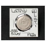Silver 1926 Latvia 2 Lati