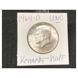 1964-D- UNCIRLATED KENNEDY HALF DOLLAR