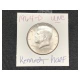 1964-D- UNCIRLATED KENNEDY HALF DOLLAR