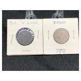 1902 &1911 V-Nickels