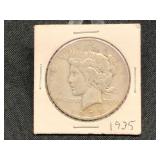 1935 Peace silver dollar