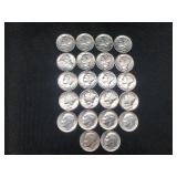 6 ROOSEVELT DIMES &16 MERCURY DIMES