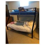 Metal Full-Over-Twin Bunk Bed with Linens - 78.5x5