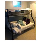 Metal Full-Over-Twin Bunk Bed with Linens - 78.5x5