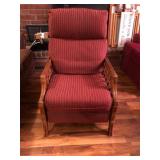 Carved wooden reclining chair