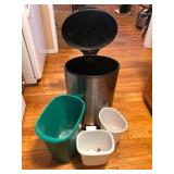 variety of trash cans