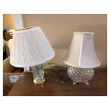 Crystal & Brass Table Lamps (Pair)