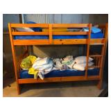 Twin Wooden Bunk Beds with Linens - 78x42x62