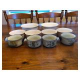 Corning ware bowls and soup mugs