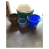 planters and buckets
