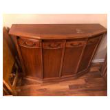 Mid-Century console cabinet with brass hardware