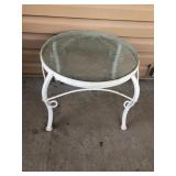 22x22x17 glass top metal patio table