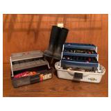 Flambeau tackle boxes and size 10 rubber boots