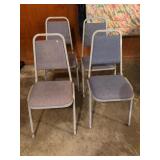 set of 4 metal banquet chairs