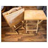 set of 4 Wooden folding TV trays